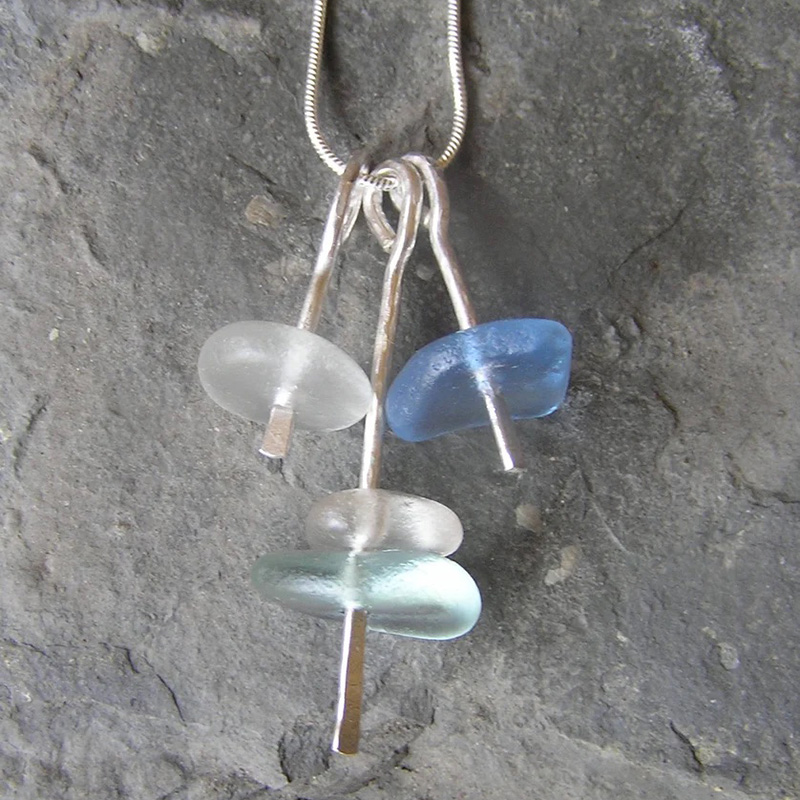 Order Trio of seaglass stackers pendant