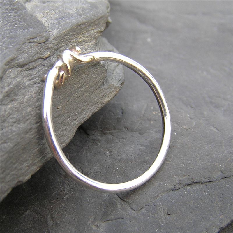Silver ring with gold wire detail