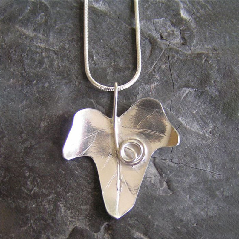 Autumn Collection - Silver ivy leaf pendant