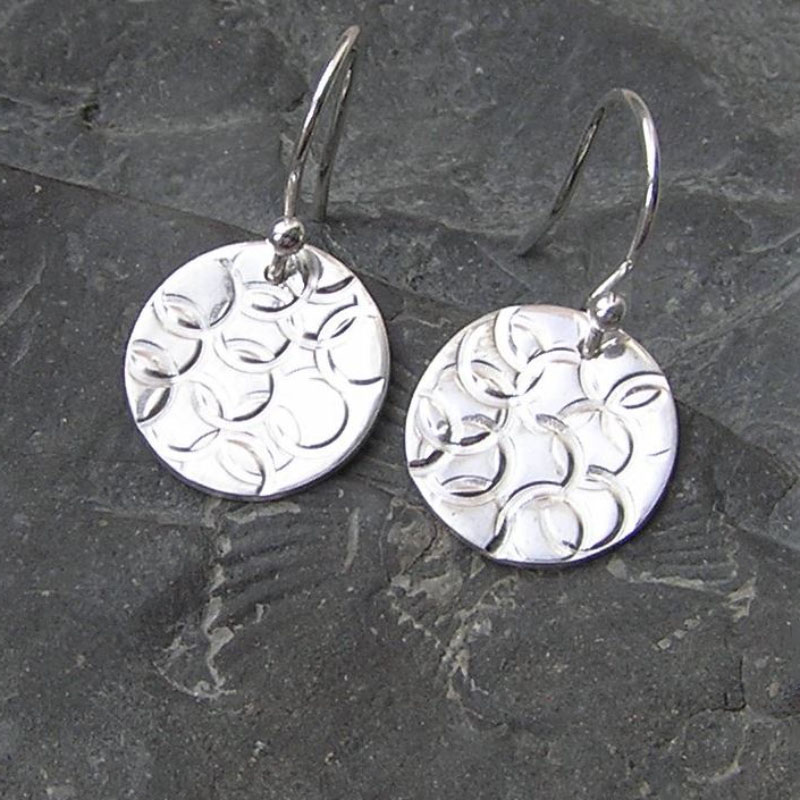 Silver patterned earrings