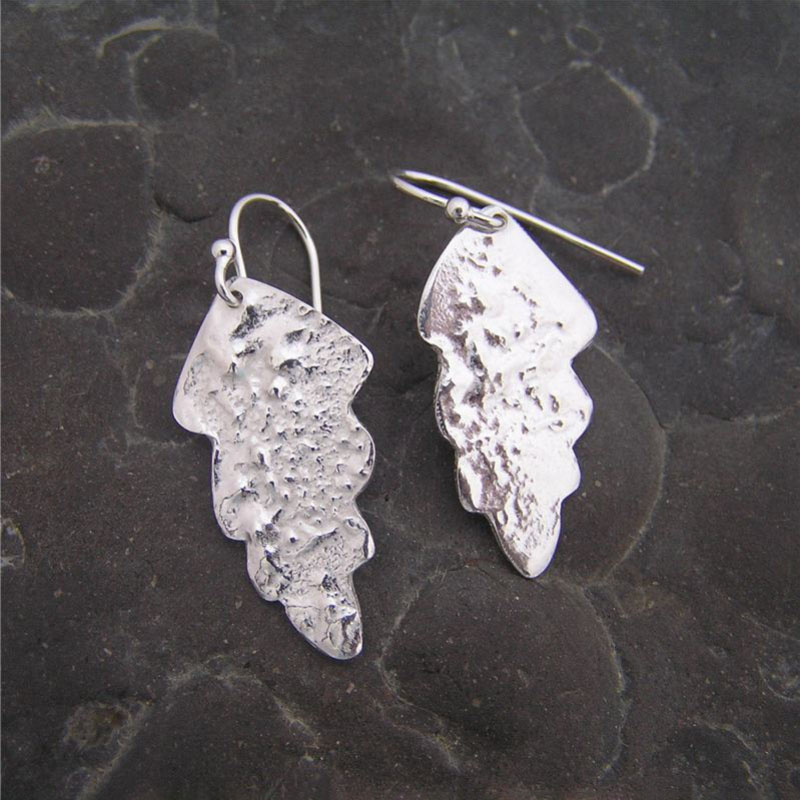 Silver oak leaf earrings 