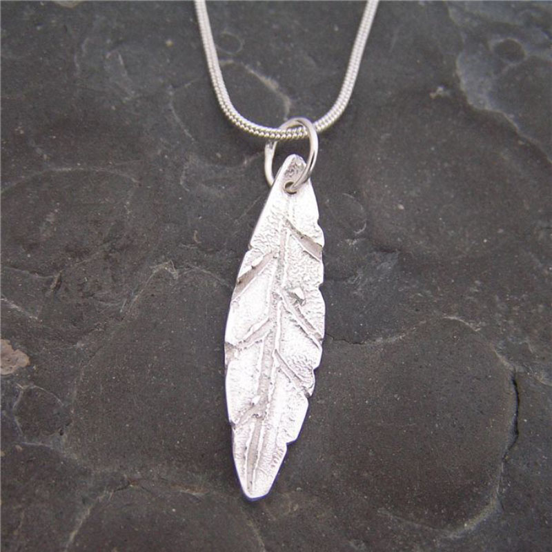 Silver leaf pendant
