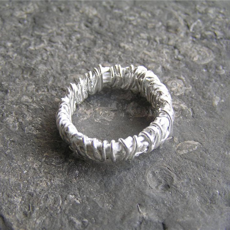 Silver melted wire ring 