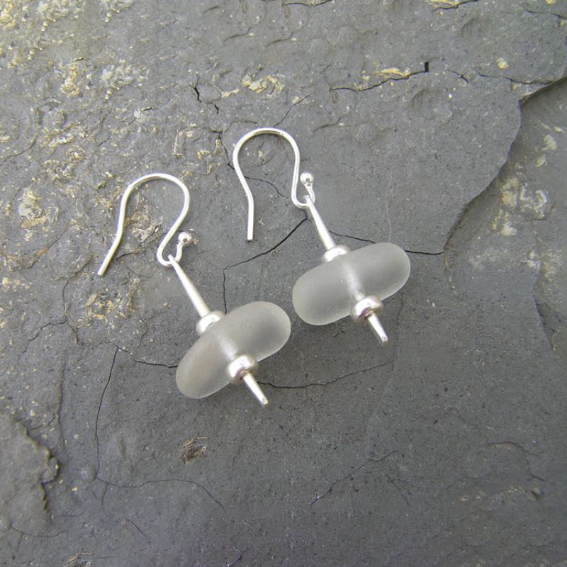 Seaglass stacker earrings